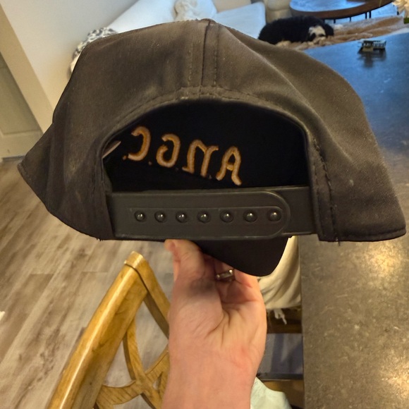 Black Cap with Yellow A.N.G.C Embroidery